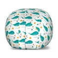 thumbnail image 1 of Whale Storage Toy Bag Chair, Big Ocean Mammal Pattern Repetitive on Plain Background, Stuffed Animal Organizer Washable Bag, Large Size, Dark Seafoam Marigold, by Ambesonne, 1 of 3