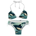 thumbnail image 1 of Whale Stylish Bikini Set with Detachable Sponge & Adjustable Strap, 2-Pack One-Piece Swimsuits for All Scenes, 1 of 6