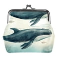 thumbnail image 1 of Whale Stylish Minimalist Coin Purse - 0.7 Microfiber Zinc Alloy Jaws - 4.3x4.7 in/11x12 cm - Compact and Trendy Design!, 1 of 7