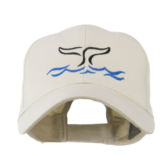 Whale Tail Outline Embroidered Cap - Stone OSFM