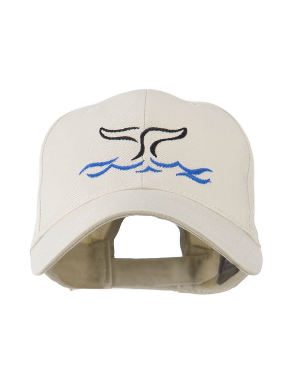 Whale Tail Outline Embroidered Cap - Stone OSFM