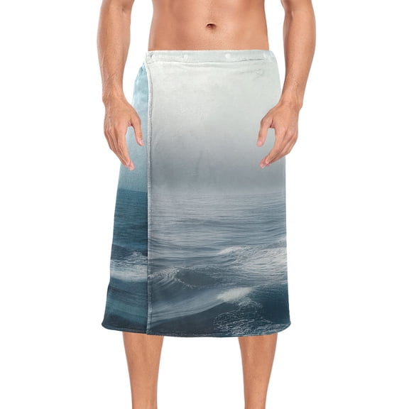 Whale Tail Sea Bath Towel Wrap for Man Adjustable Shower Wrap Button Closure Body Towel for Sauna Gym