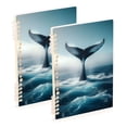 thumbnail image 1 of Whale Tail Sea Ring Binder Notebook Journey Note Diary College Ruled Spiral Notebook Study Loose Leaf Paper A5 60 Pages, 1 of 8