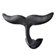 thumbnail image 1 of Whale Tail Wall Hook Cast Iron Nautical Coat Towel Hanger Black 5" High Gift, 1 of 5