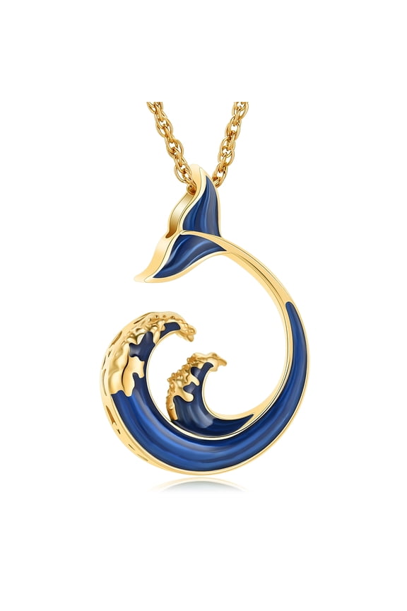 Whale Tails and Waves Urn Locket Cremation Jewelry for Ashes Holder Memory Necklace Memorial Jewelry