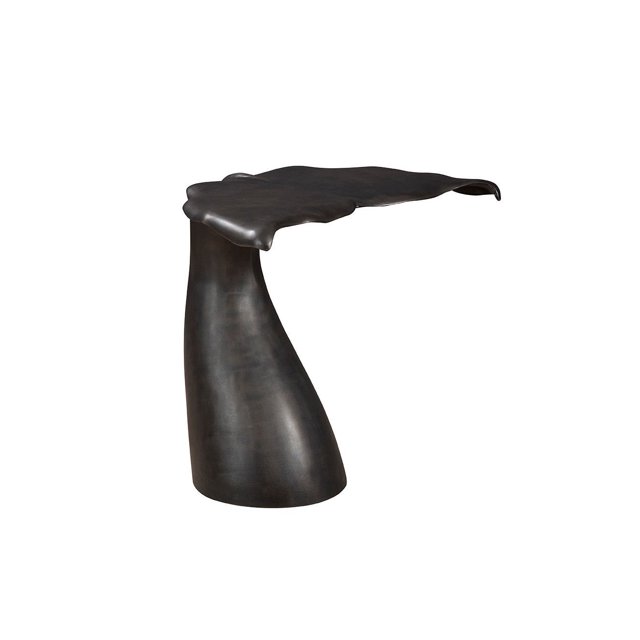 Whale Tale Metal End Table, Deep Gray