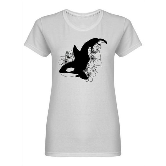 Whale Tattoo Sketch Design Shaped T-Shirt Women -Image by Shutterstock, Female XX-Large