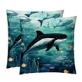 thumbnail image 1 of Whale Throw Pillow Inserts Set Covers of 2 Decorative Velvet Throw Pillows with Unique Patterns - 16x16, 18x18, 20x20 Inches for Home Decor and Gifts, 1 of 6