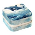 thumbnail image 1 of Whale Travel Portable Square Decorative Box Jewelry Stand: All-in-One Earring Holder, Ring Keeper, Necklace & Bracelet Organizer - Storage Box for Girls and Women, 1 of 6