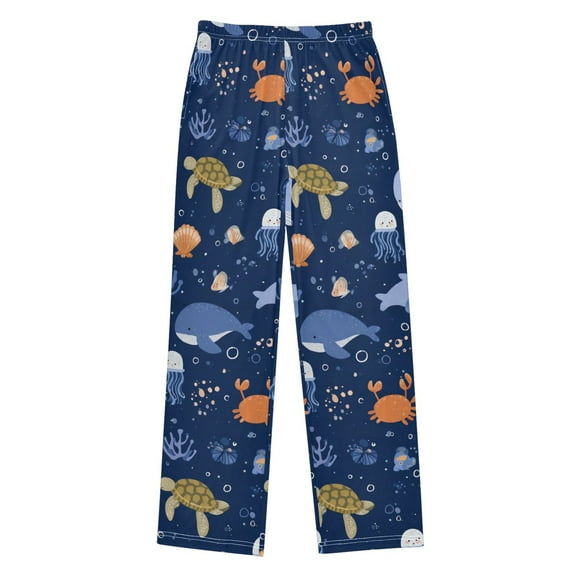 Whale Turtle Crab Boys Pajama Pants Soft and Lightweight Elastic Waistband Children's Pajama Pants