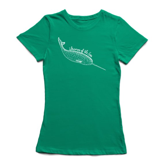 Whale Unicorns Of The Sea Women's Kelly Green T-shirt