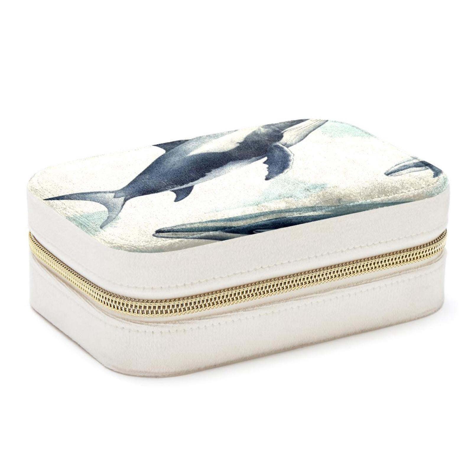 Whale Velvet Portable Decorative Box with Removable Compartment ...