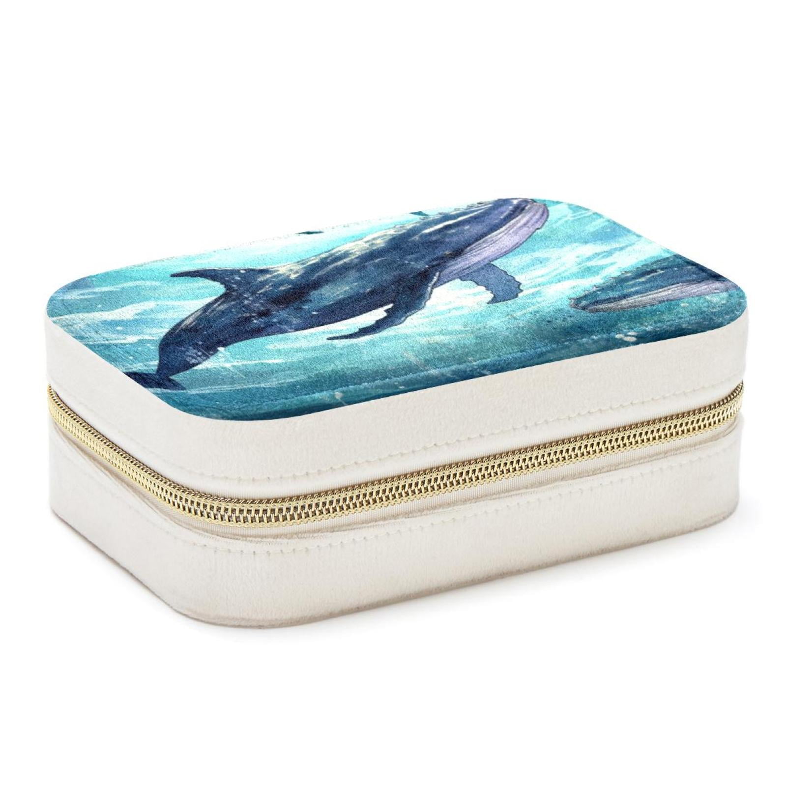 Whale Velvet Portable Decorative Box with Removable Compartment ...