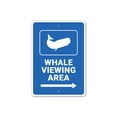 thumbnail image 1 of Whale Viewing Area, Directional Destination Sign, Whale Lover, Beach Shore Guide Aluminum Metal Decor Sign - 4x18 inches, 1 of 4