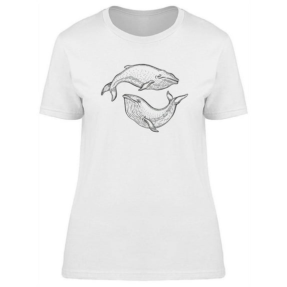Whale Vntage Sketch T-Shirt Women -Image by Shutterstock, Female Large