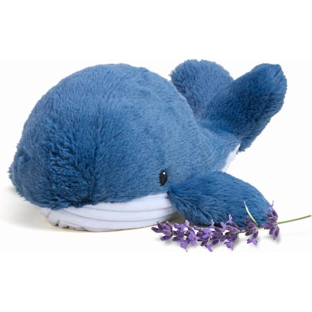 warmies 13” Whale Stuffed Animal, Microwavable Heated Plushies and Weighted Soft Plush Toys