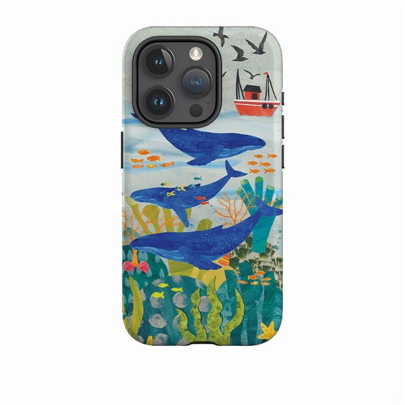 Whale Watching Cute Ocean Life Phone Case for iPhone 16 15 14 13 12 11 Pro Max