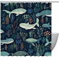 thumbnail image 1 of Whale Waterproof Shower Curtain Set with Hook, Printed Bathroom Decoration - 3 Piece Curtain Set, 1 of 5