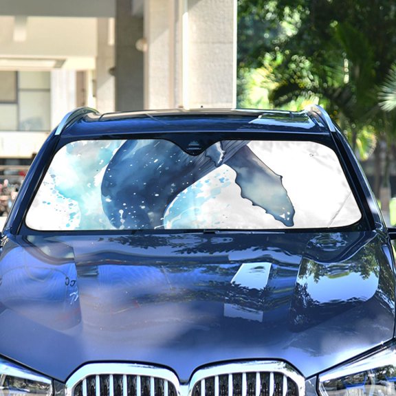Whale Wave Automotive Front Car Windshield Sun Shade Reflector Foldable for Front Fit for Cars Truck SUVs