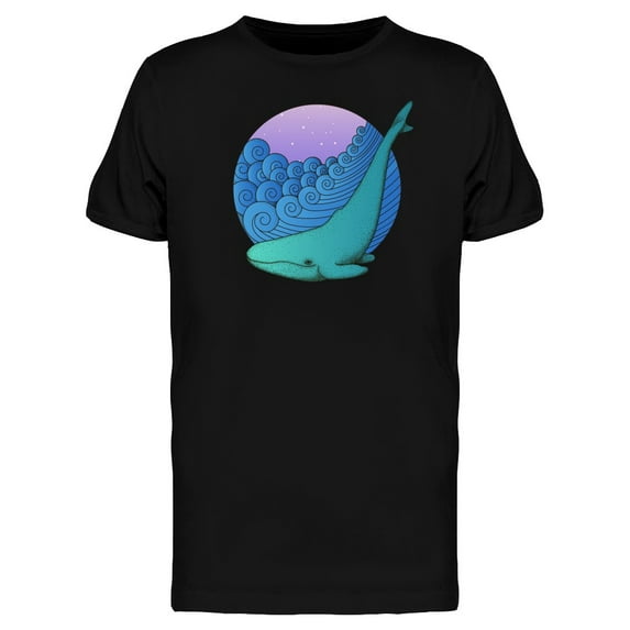 Whale Waves Background T-Shirt Men -Image by Shutterstock, Male 3X-Large