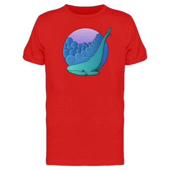 Whale Waves Background Tee Men's -Image by Shutterstock