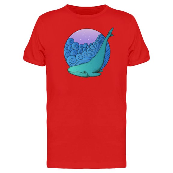 Whale Waves Background T-Shirt Men -Image by Shutterstock, Male Large