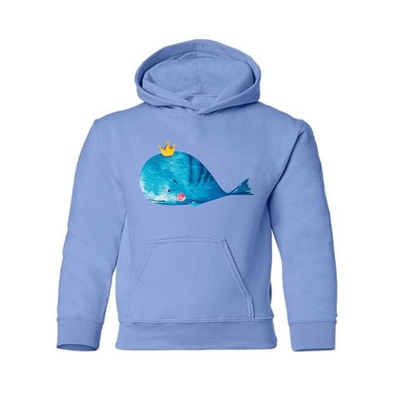 Whale With A Crown Hoodie Juniors -Image by Shutterstock, x-Large