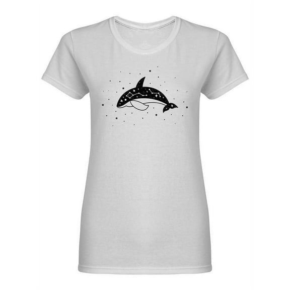 Whale With Moon And Stars Shaped Tee Women's -Image by Shutterstock