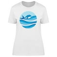 thumbnail image 1 of Whale With Paper Boat On Head T-Shirt Women -Image by Shutterstock, Female Small, 1 of 2