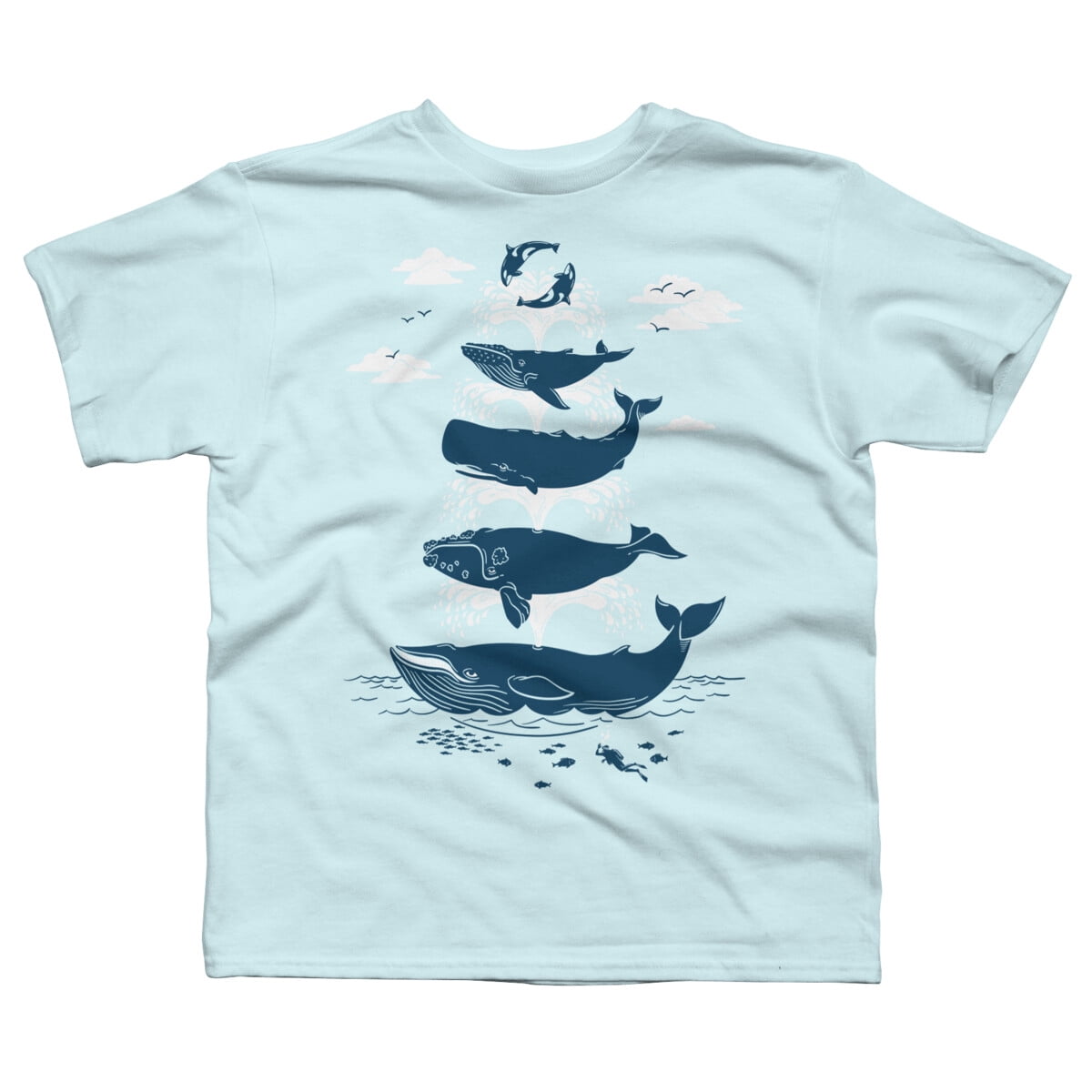 Types Of Whale Graphic Tee Sperm Whale T-shirt Mens Graphic Tee