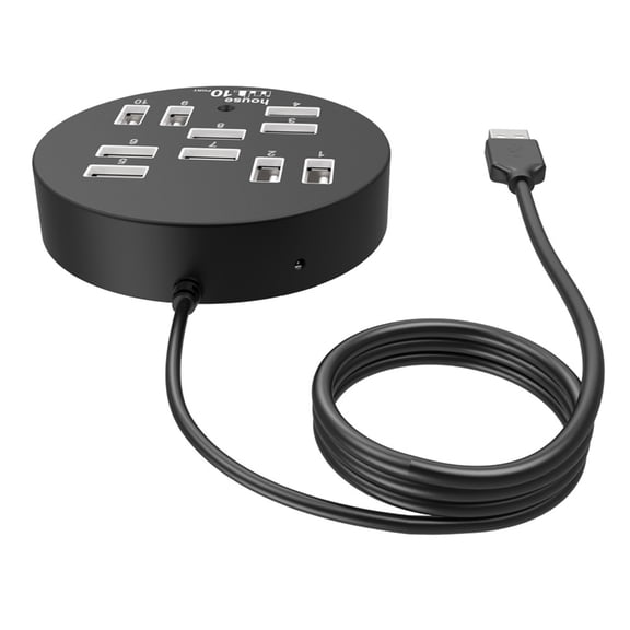 Whaledi 10 Port USB 2.0 Hub for Enhanced Gaming and Multimedia Experience Easy to Use