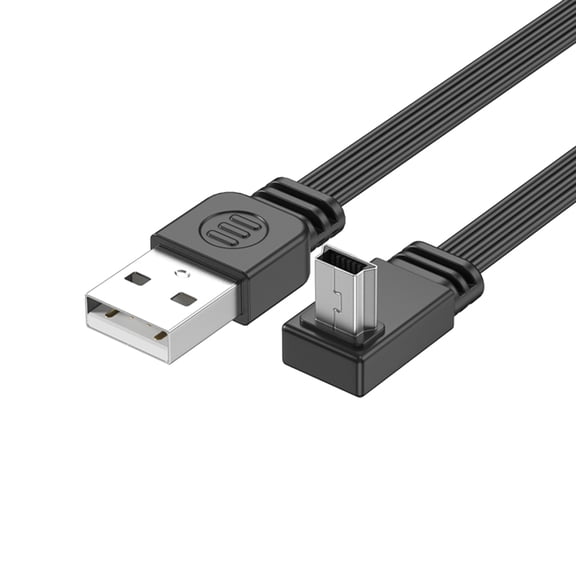 Whaledi 10W Charging USB 2.0 To Mini 5Pin Right Angled Flat Cord For Digital Camera