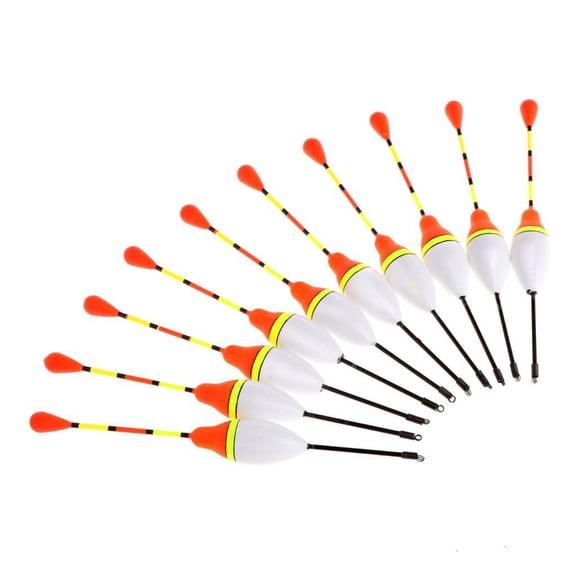 Whaledi 10pcs Carp Fishing Floats Set Buoy Bobber Stick For Fish Tackle Vertical 4# 3.0g