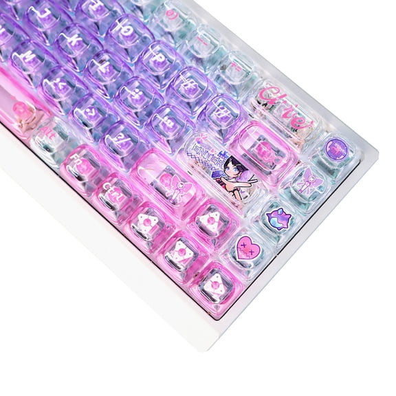 Whaledi 135pcs Clear PC Keycaps Enhances Backlighting For Mechanical Keyboards