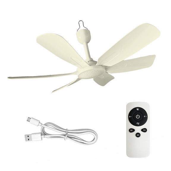 Whaledi 17.7Inch USB Suspension Fan With Remote 6 Adjustable Airflows For Tent Dorm