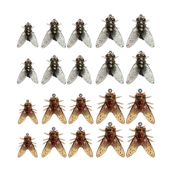 Whaledi 20Pcs Fly Fishing Baits Fly Hook Soft Baits Fly Fishing Lures with Hook
