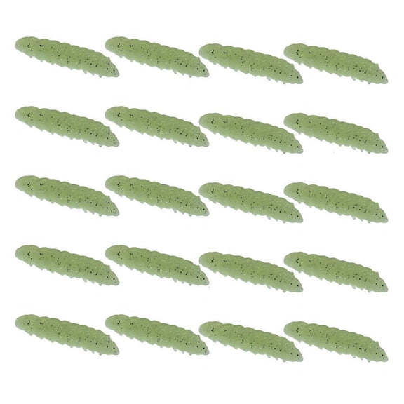 Whaledi 20Pcs Simulation Grub Soft Baits Maggot Fishing Lures For Various Water