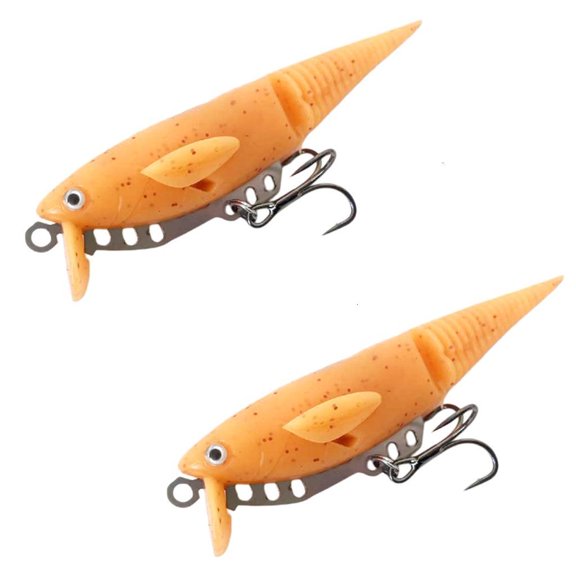 Whaledi 2Pack Adjustable Double Wing Fishing Lures With Triples Hook Slow Sinking