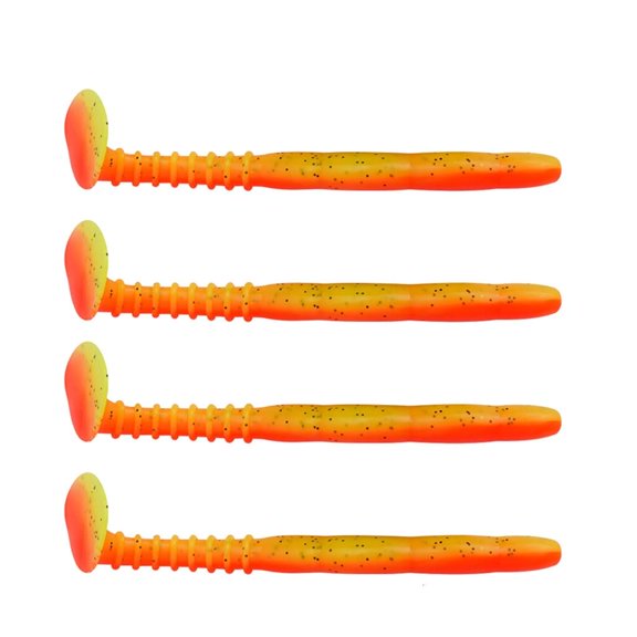Whaledi 4Pcs T Tail Soft Baits Paddle Tail Swimbaits Artificial Wobbler Soft Lures