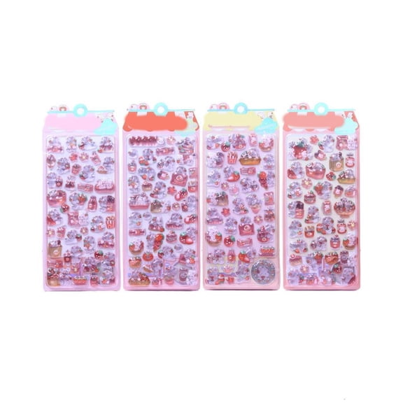 Whaledi 4Pcs Waterproof Silicone Stickers for Phone Case Decorative Accessories