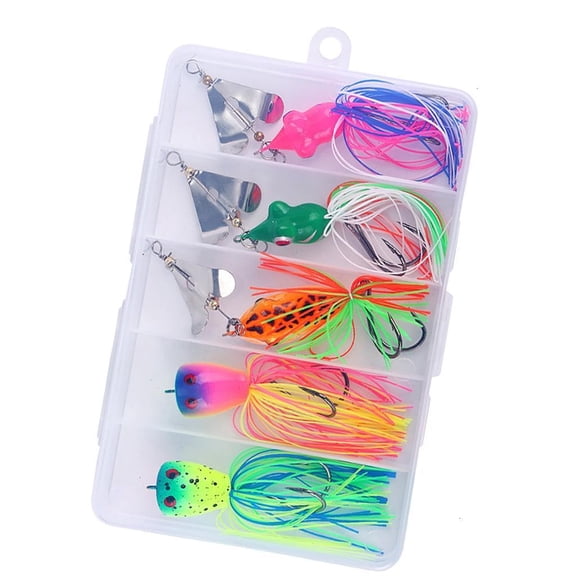 Whaledi 5Pcs Fishing Lures Spinner Baits Frogs Freshwater Saltwater Spinner Baits