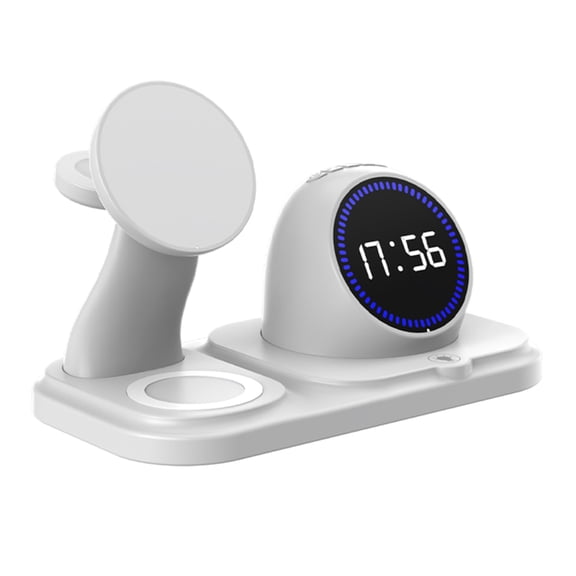 Whaledi 6 in 1 Charging Stand with Clock Speaker Light Charging Cradle