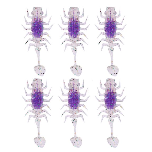 Whaledi 6Pcs Fishing Lure Simulations Centipedes Soft Baits Lure with Lasers Sequins