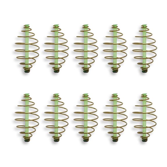 Whaledi Baits Thrower Feeder Coil Inline Method Feeder Fishing Spring Feeder 10pcs