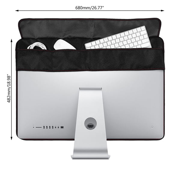 Whaledi Black Dustproof Cover PU Protective for Shell for for iMac 21/27"