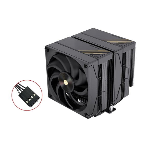 Whaledi CPU Cooling Fan 6 Heat Pipes Temperature Readout Works With Various Sockets