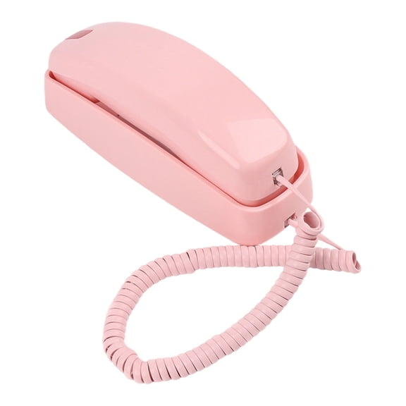 Whaledi Charming Pink Corded Telephone With Large Controls For Elderly Wall Mountable