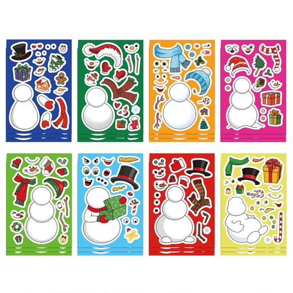 Whaledi Christmas Snowman Decorative Stickers 24pcs Waterproof PVC Tablet Accessories