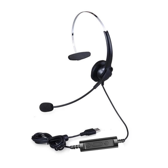 Whaledi Corded Call Center Noise Cancelling USB Headset Headphone with Microphone