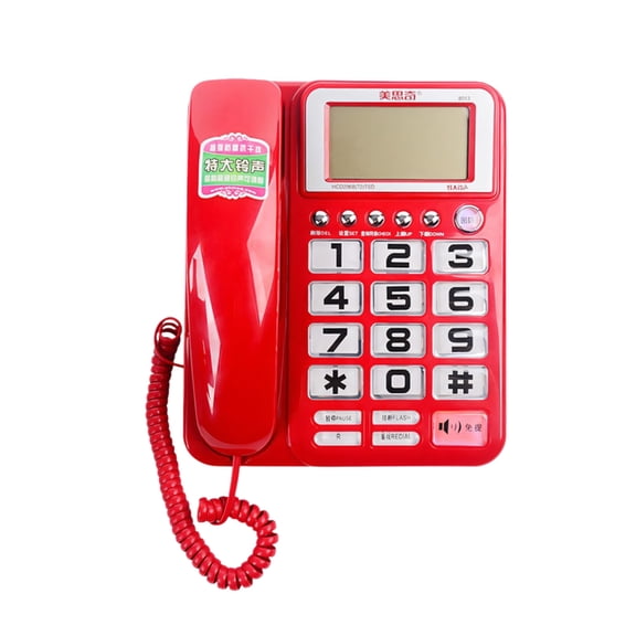 Whaledi Corded Telephone Desktop House Phone Seniors Caller Big Button Integrated